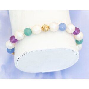 Avon Vintage Boho Multicolor Beaded Bracelet, 8 Inches - S26